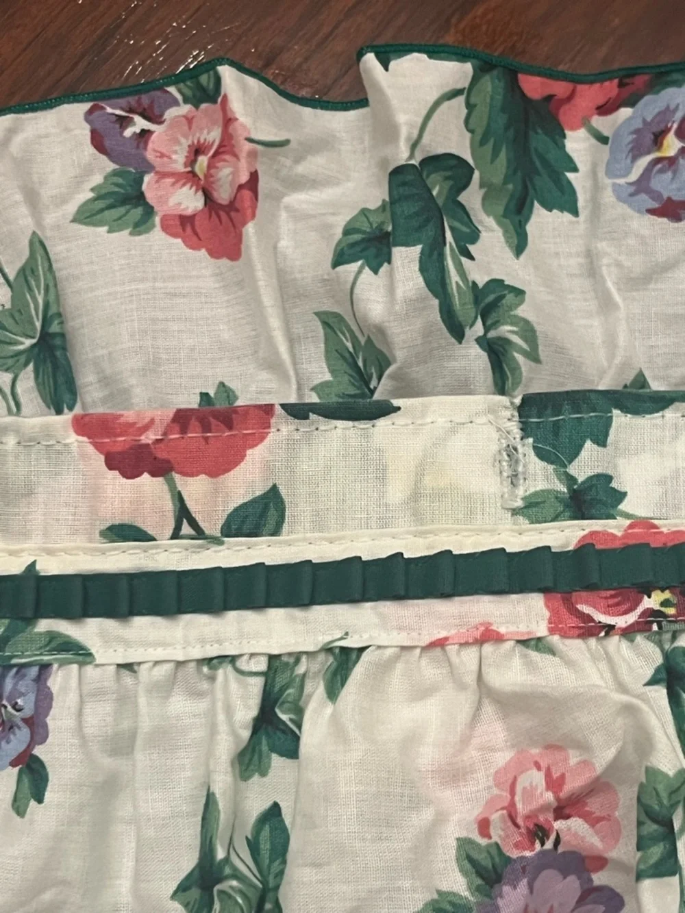 Floral Vintage Shower curtain Panel - Red, Purple & Green Flowers